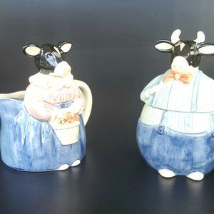 Vintage Otagiri - Made in Japan - Buffalo Figurines Sugar Bowl & Creamer Set